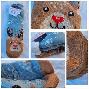 Grippy Slipper Socks NEW non slip Reindeer